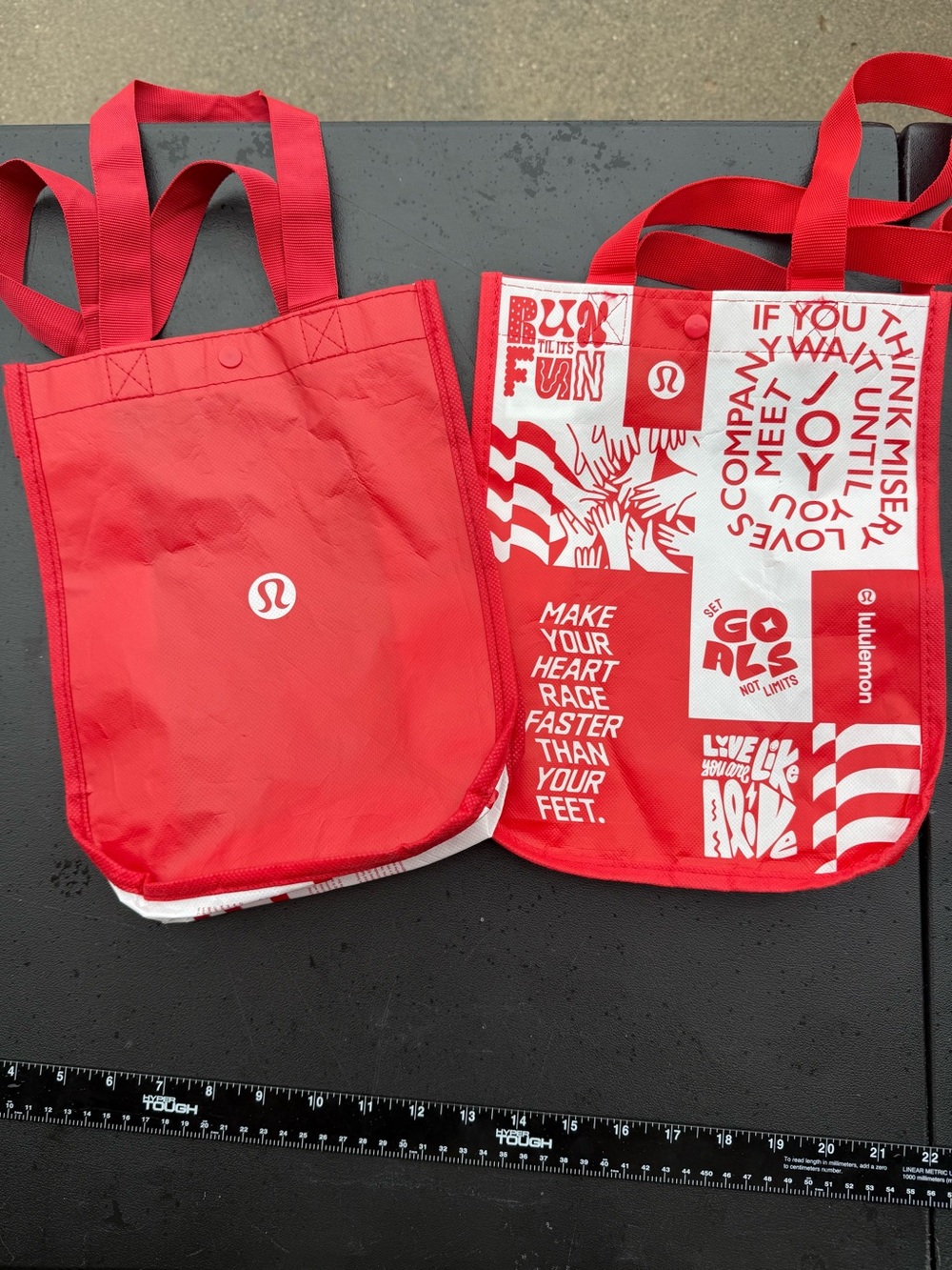 lululemon athletica Red Graphic Reusable Tote Bags - Pair